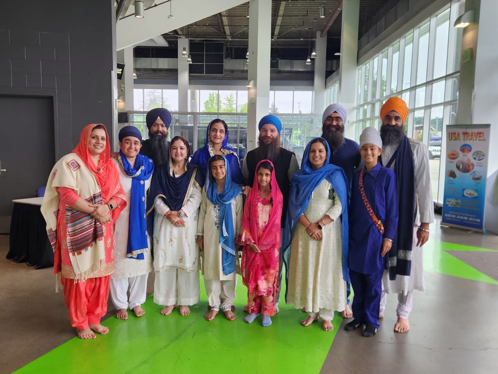 Families celebrating together at a Khalsa Gurmat Center event